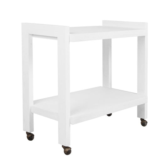 Worlds Away - Minimalist Bar Cart In White Washed Oak - ROCKWELL WWO view 1