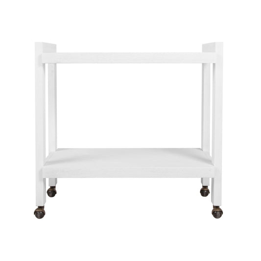 Worlds Away - Minimalist Bar Cart In White Washed Oak - ROCKWELL WWO view 2