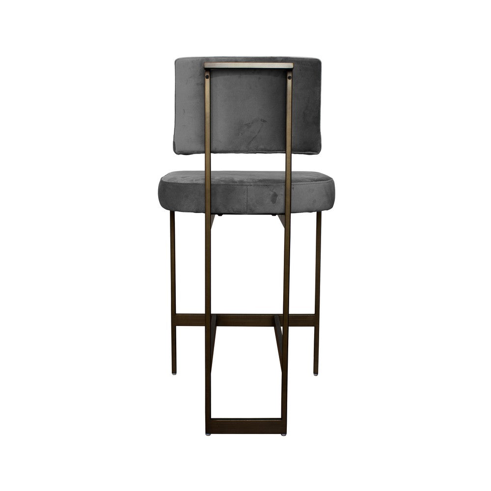 Worlds Away - Modern Counter Stool With Grey Velvet Cushion In Bronze - BAYLOR BGRY view 4