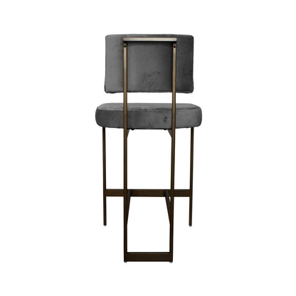 Worlds Away - Modern Counter Stool With Grey Velvet Cushion In Bronze - BAYLOR BGRY view 4