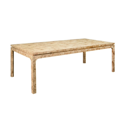 Worlds Away - Modern Rectangular Dining Table In Burl Wood - ADAMS BW view 1