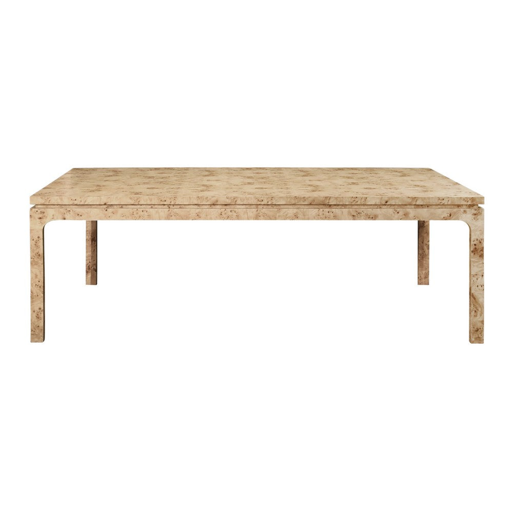 Worlds Away - Modern Rectangular Dining Table In Burl Wood - ADAMS BW view 2