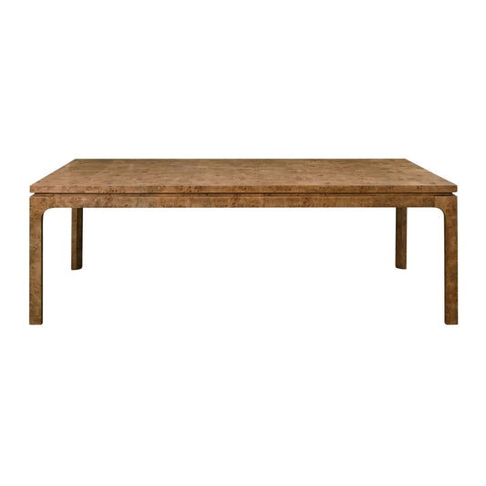 Worlds Away - Modern Rectangular Dining Table In Dark Burl Wood - ADAMS DBW view 2