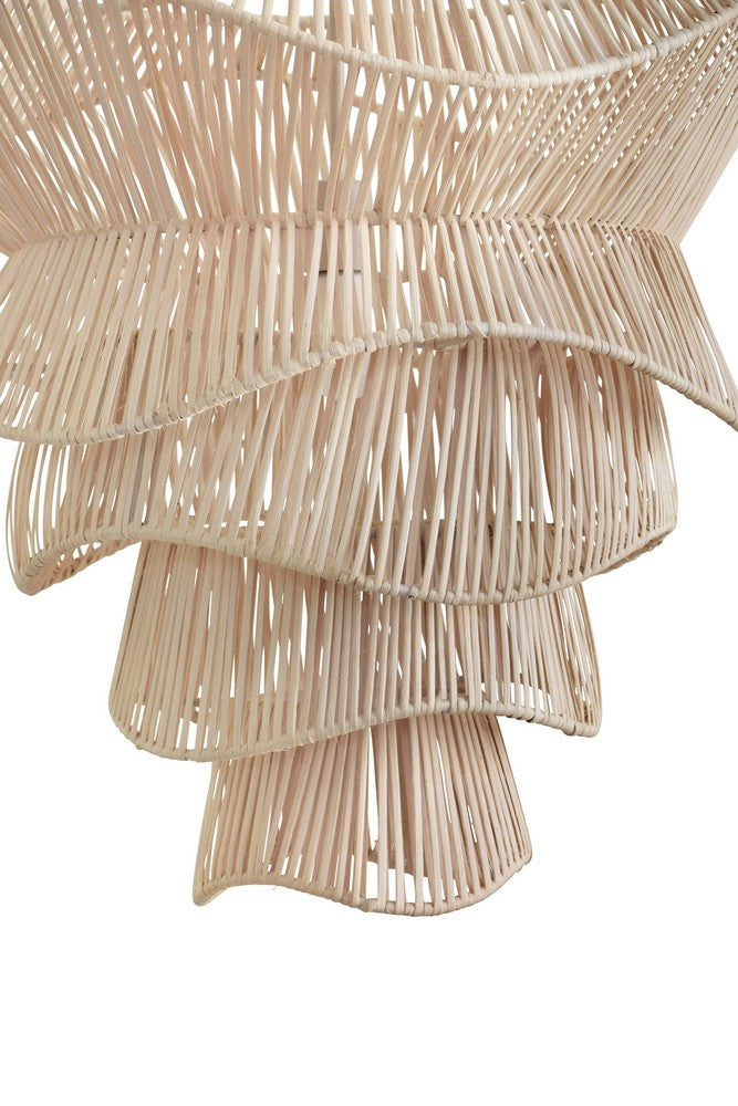 Worlds Away - Modern Tiered Organic Pendant Spun In Bleached Rattan - CAMBRY view 4
