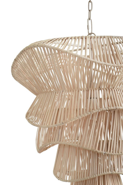 Worlds Away - Modern Tiered Organic Pendant Spun In Bleached Rattan - CAMBRY view 5