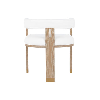Worlds Away - Modern Wooden Accent Chair With White Linen Upholstery - Grey - JUDE CO view 4