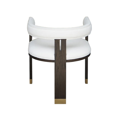 Worlds Away - Modern Wooden Accent Chair With White Linen Upholstery - Grey - JUDE ES view 3