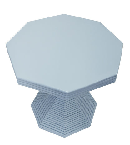 Worlds Away - Octagonal Reeded Feature Table In Painted Light Blue - OCTAVIA SM LB view 3