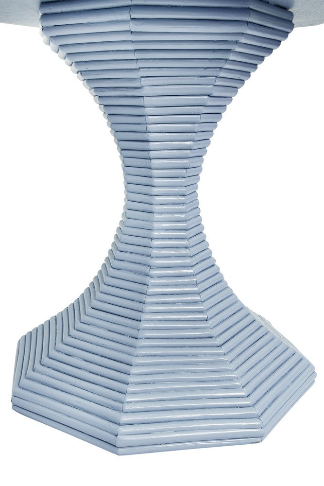 Worlds Away - Octagonal Reeded Feature Table In Painted Light Blue - OCTAVIA SM LB view 4