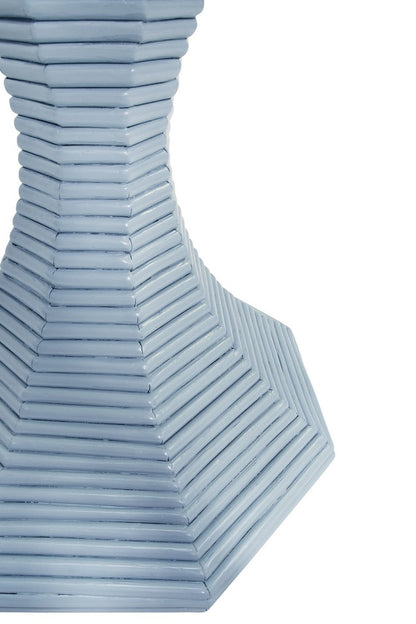 Worlds Away - Octagonal Reeded Feature Table In Painted Light Blue - OCTAVIA SM LB view 5