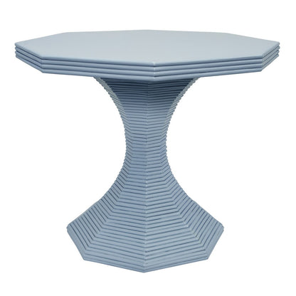 Worlds Away - Octagonal Reeded Side Table In Painted Light Blue - OCTAVIA LG LB view 2