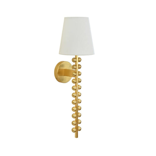 Worlds Away - One Arm Ball Lined Sconce With White Linen Shade - GINO G view 1