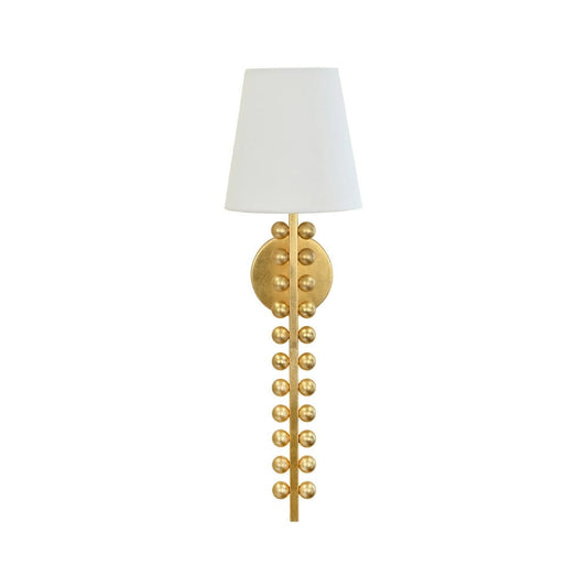 Worlds Away - One Arm Ball Lined Sconce With White Linen Shade - GINO G view 2