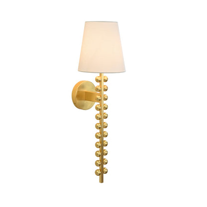 Worlds Away - One Arm Ball Lined Sconce With White Linen Shade - GINO G view 3