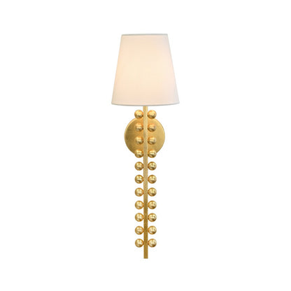 Worlds Away - One Arm Ball Lined Sconce With White Linen Shade - GINO G view 4