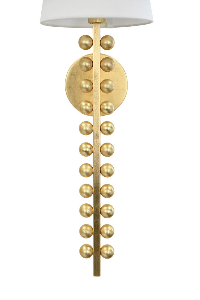 Worlds Away - One Arm Ball Lined Sconce With White Linen Shade - GINO G view 5