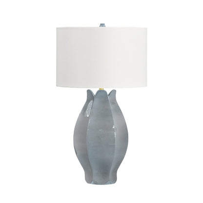 Worlds Away - Organic Floral Ceramic Table Lamp In Gray Blue Glaze - MAE GRYBL view 1