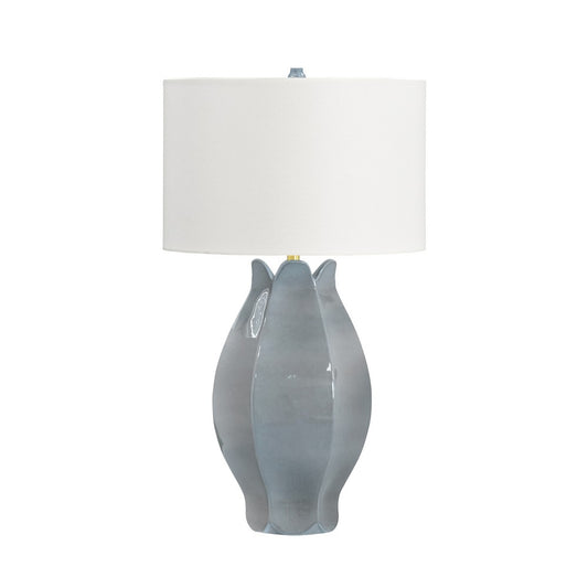 Worlds Away - Organic Floral Ceramic Table Lamp In Gray Blue Glaze - MAE GRYBL view 1