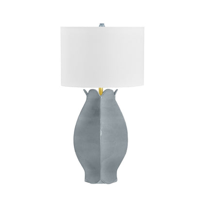 Worlds Away - Organic Floral Ceramic Table Lamp In Gray Blue Glaze - MAE GRYBL view 2