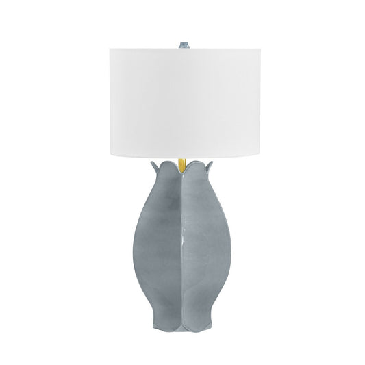 Worlds Away - Organic Floral Ceramic Table Lamp In Gray Blue Glaze - MAE GRYBL view 2