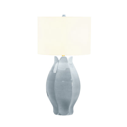 Worlds Away - Organic Floral Ceramic Table Lamp In Gray Blue Glaze - MAE GRYBL view 3