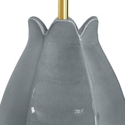 Worlds Away - Organic Floral Ceramic Table Lamp In Gray Blue Glaze - MAE GRYBL view 4