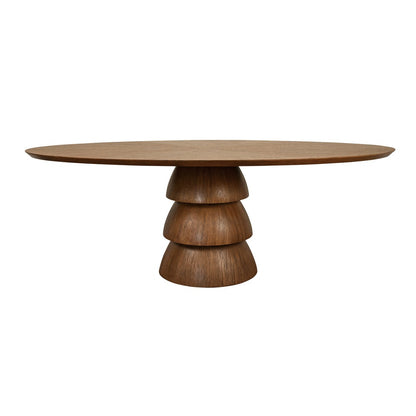 Worlds Away - Oval Dining Table With Tiered Base In Provincial Brown Oak - CALLUM OV PBO view 1