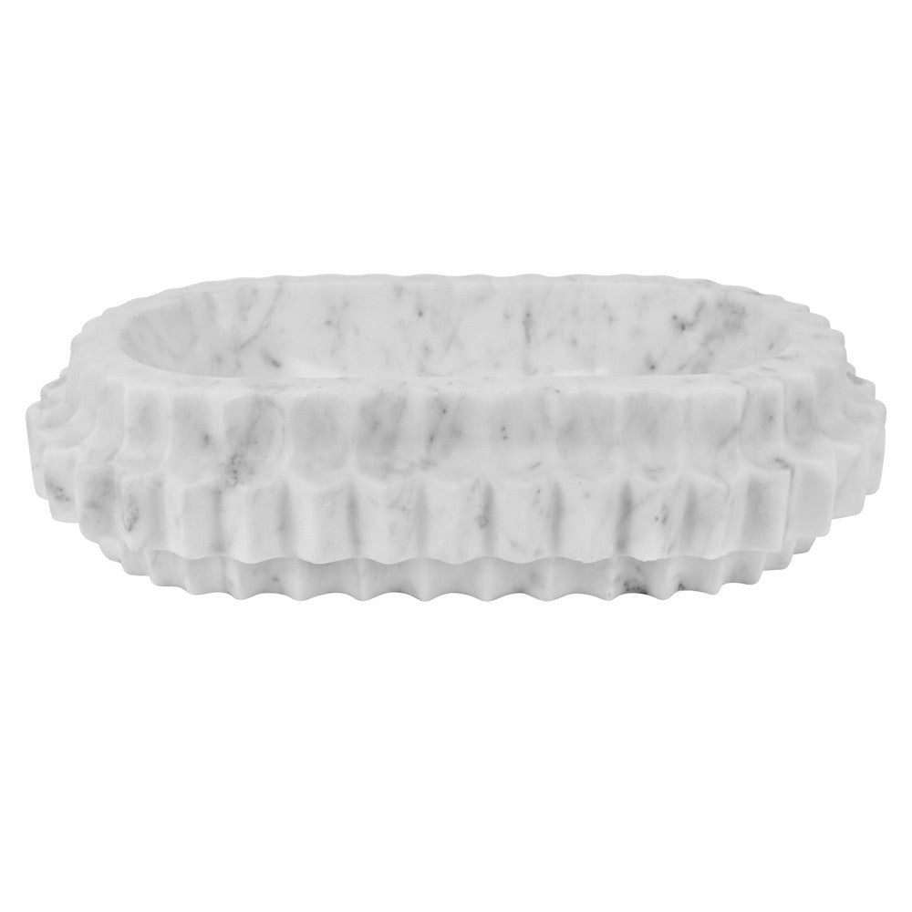Worlds Away - Oval Marble Tray With Carved Edges - LILIBET view 3
