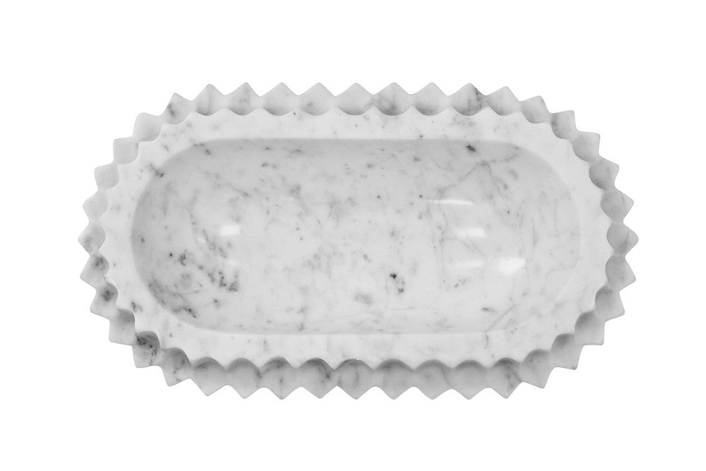 Worlds Away - Oval Marble Tray With Carved Edges - LILIBET view 5