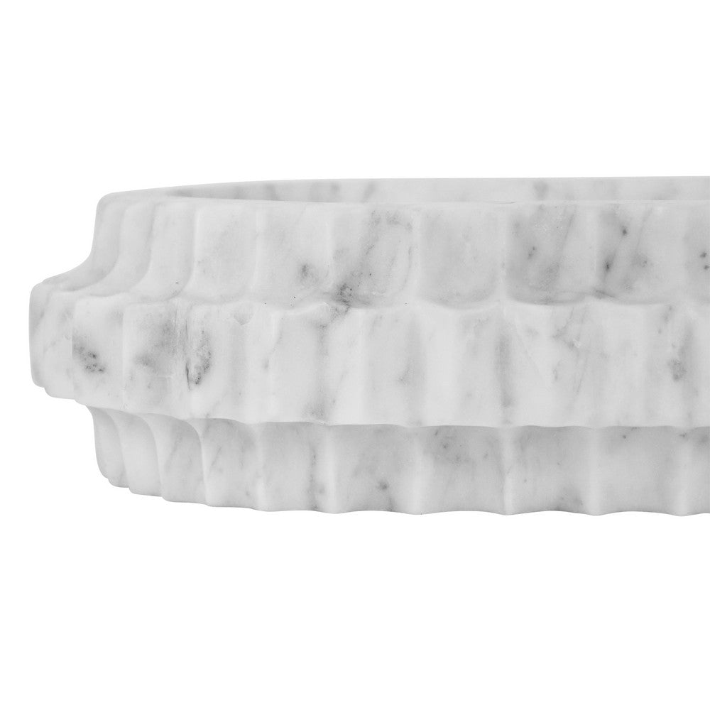 Worlds Away - Oval Marble Tray With Carved Edges - LILIBET view 6