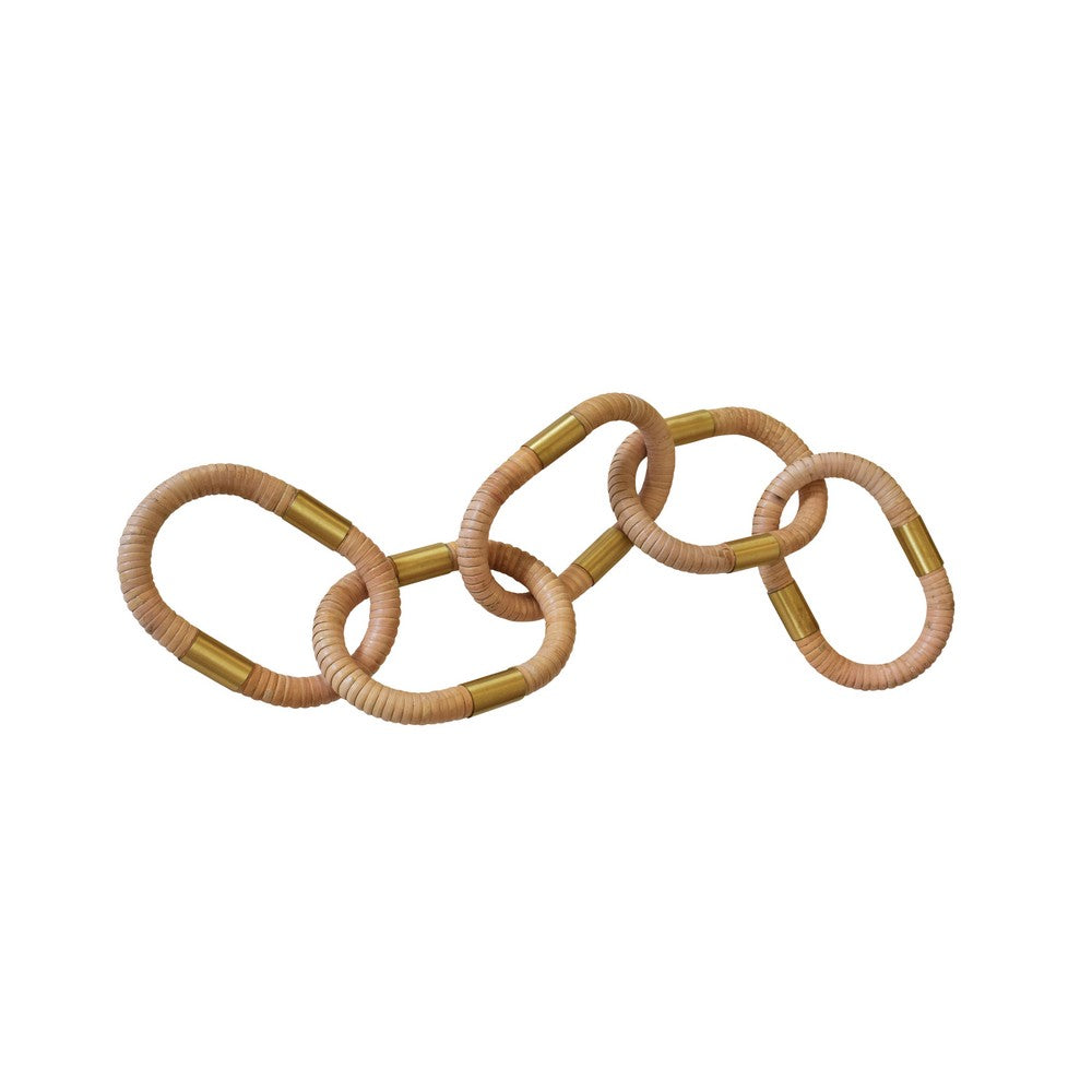 Worlds Away - Oval Natural Rattan Decorative Chain With Brass Detail - OTTO view 1