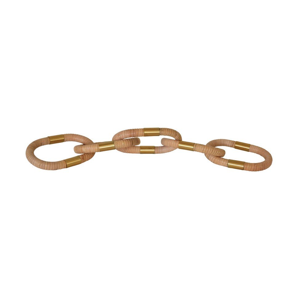 Worlds Away - Oval Natural Rattan Decorative Chain With Brass Detail - OTTO view 2