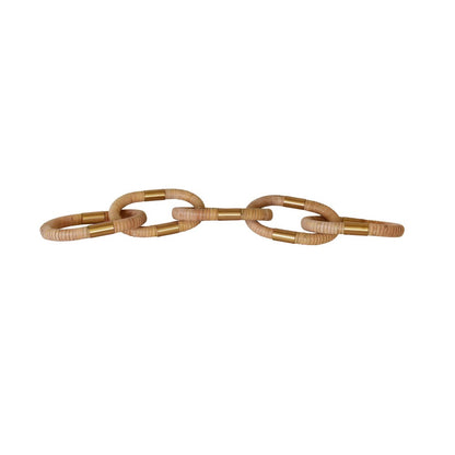 Worlds Away - Oval Natural Rattan Decorative Chain With Brass Detail - OTTO view 3