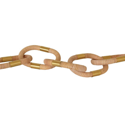 Worlds Away - Oval Natural Rattan Decorative Chain With Brass Detail - OTTO view 5