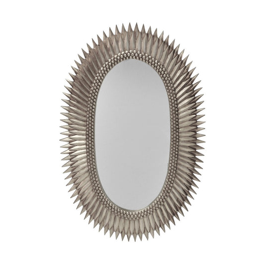 Worlds Away - Oval Starburst Mirror In Silver Leaf - RITA S view 2
