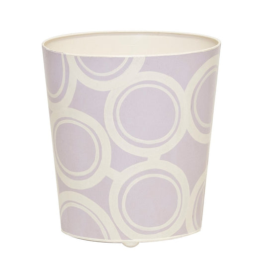 Worlds Away - Oval Wastebasekt Lavendar And Cream Bubble Design - WBZEBBLV view 1