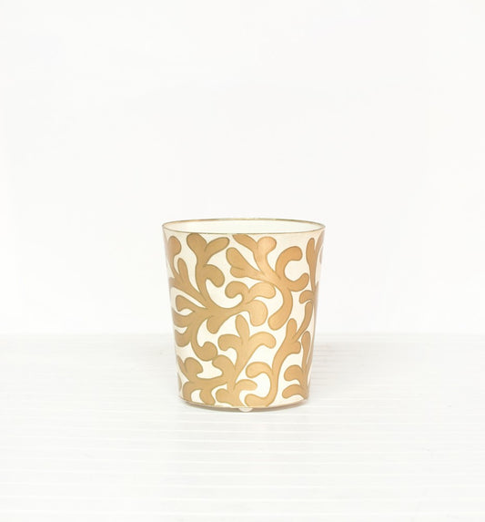 Worlds Away - Oval Wastebasket Gold/Cream - WBJANEG view 1