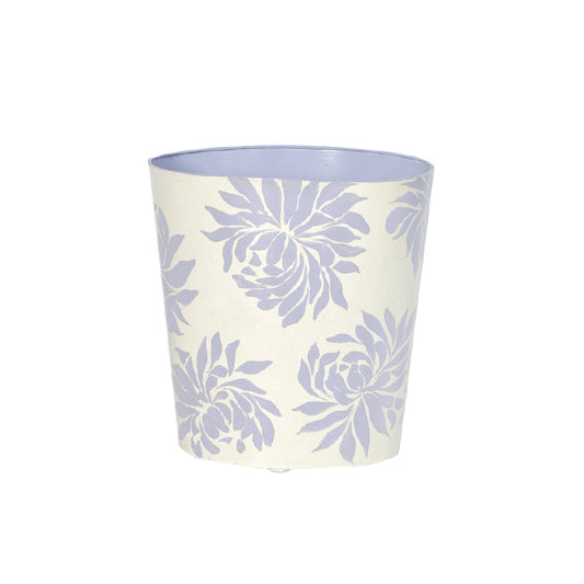 Worlds Away - Oval Wastebasket Lavender/Cream Floral - WBDAHLIAL view 1