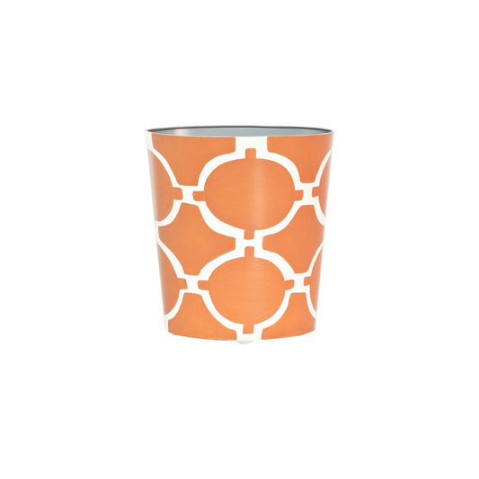 Worlds Away - Oval Wastebasket Orange/Cream - WBACADIAO view 1