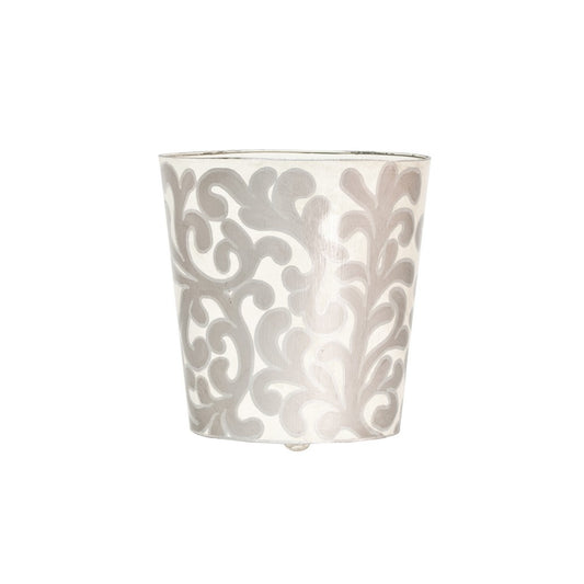 Worlds Away - Oval Wastebasket Slvr/Cream - WBJANES view 1