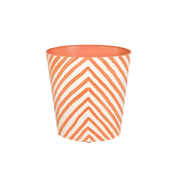 Worlds Away - Oval Wastebasket Zebra Orange/Cream - WBZEO view 1
