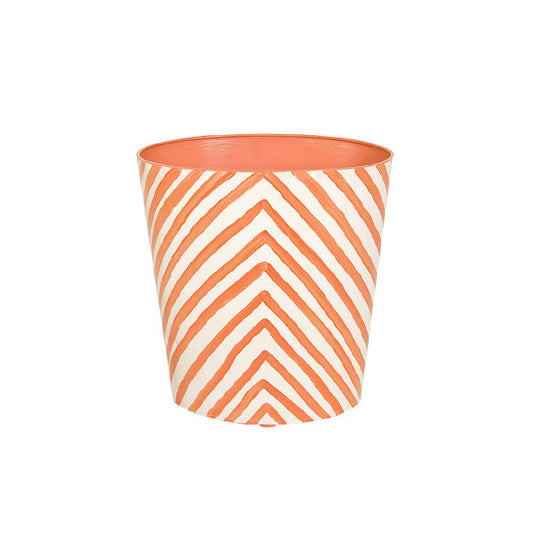Worlds Away - Oval Wastebasket Zebra Orange/Cream - WBZEO view 1