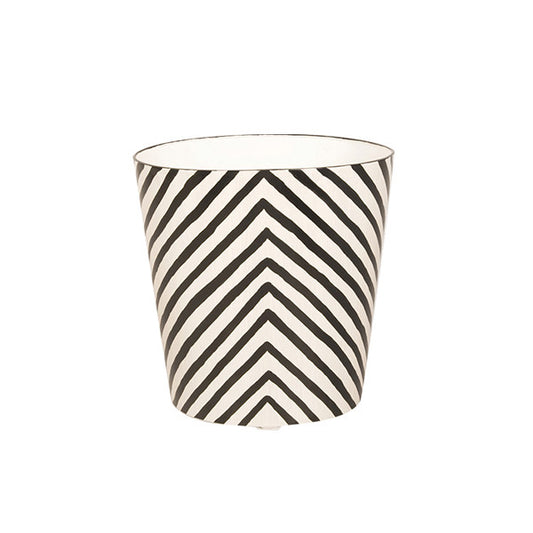 Worlds Away - Oval Wastebasket Zebra  - WBZE view 1