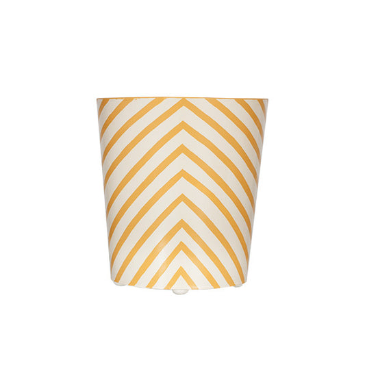 Worlds Away - Oval Wastebasket Zebra Yellow/Cream - WBZEY view 1