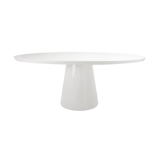 Worlds Away - Oval White Lacquer Dining Table - JEFFERSON WH view 1