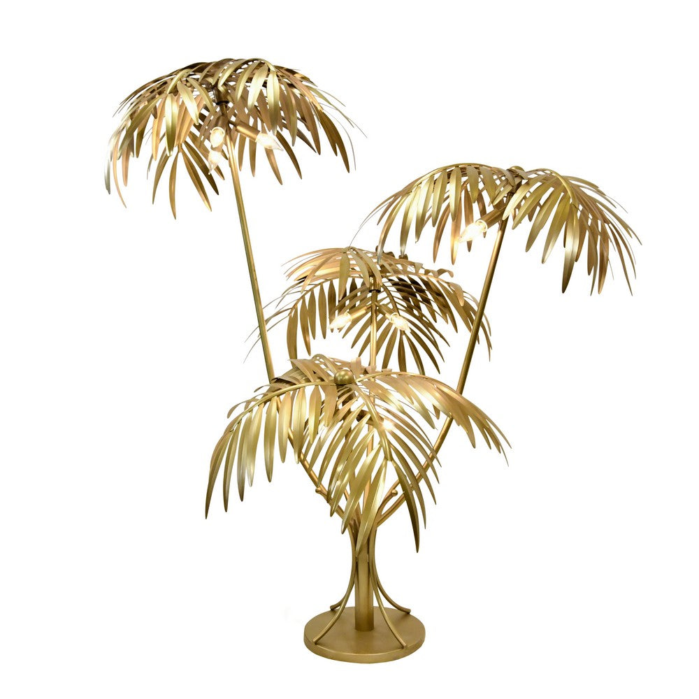 Worlds Away - Oversize Palm Tree Lamp In Antique Brass - GILDA view 3