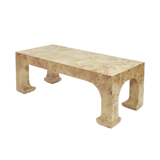 Worlds Away - Pagoda Style Coffee Table In Burl Wood - NICOLA BW view 1
