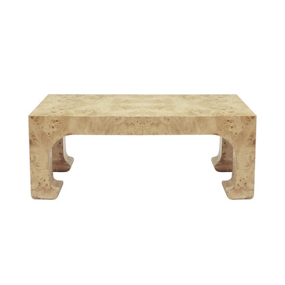 Worlds Away - Pagoda Style Coffee Table In Burl Wood - NICOLA BW view 2