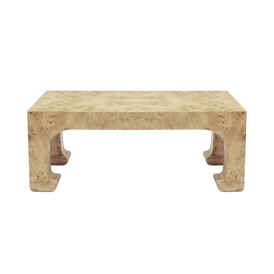Worlds Away - Pagoda Style Coffee Table In Burl Wood - NICOLA BW view 2