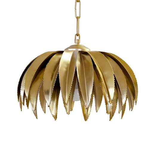 Worlds Away - Palm Leaf Pendant In Antique Brass - FIFI view 1
